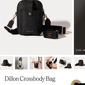 Bandolier Black Crossbody with Gold Accents